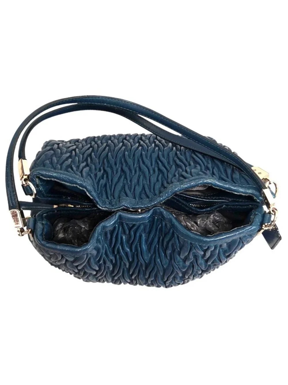 Coach 2013 Teal Madison Phoebe Gathered Twist Leather Shoulder Bag  No. 26257